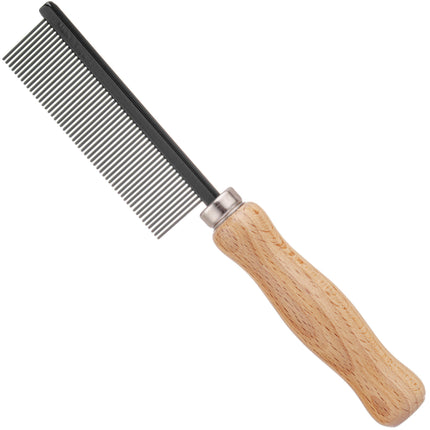 HPP English anti-static comb with wooden handle - dense.