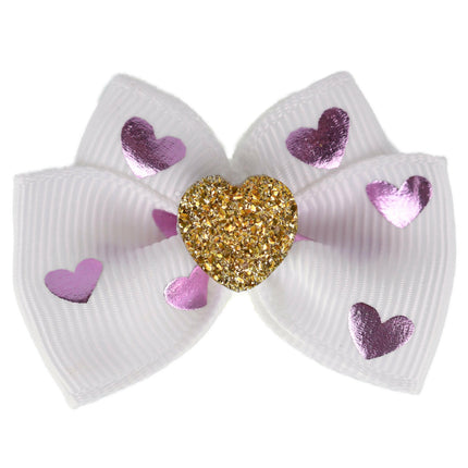Blovi Bow Glamour Colorful Bow with Golden Heart.