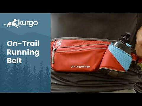 Kurgo On Trail Running Belt - running belt for dogs, with a water bottle and accessory pocket.