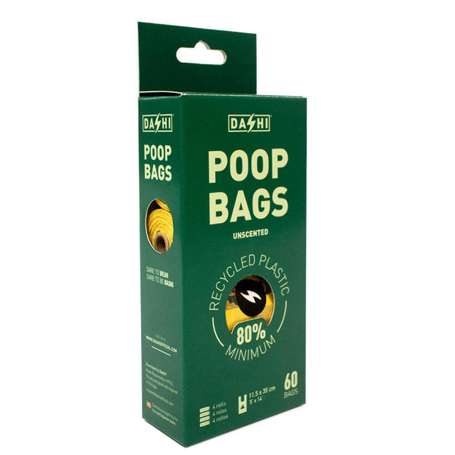 Dashi Unscented Poop Bags 4x15pcs - biodegradable dog waste bags, 11.5x35cm.
