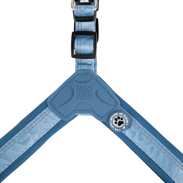 Max & Molly Q - Fit Harness Matrix 2.0 Ocean - lightweight step-in harness for dogs, with QR identifier.