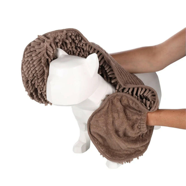 Flamingo Pakka Rapid Dry Towel - dog towel with hand pockets.