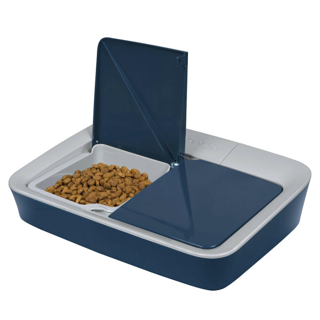 PetSafe Digital Meal Pet Feeder - dual chamber food dispenser for cats and dogs, with LCD display.