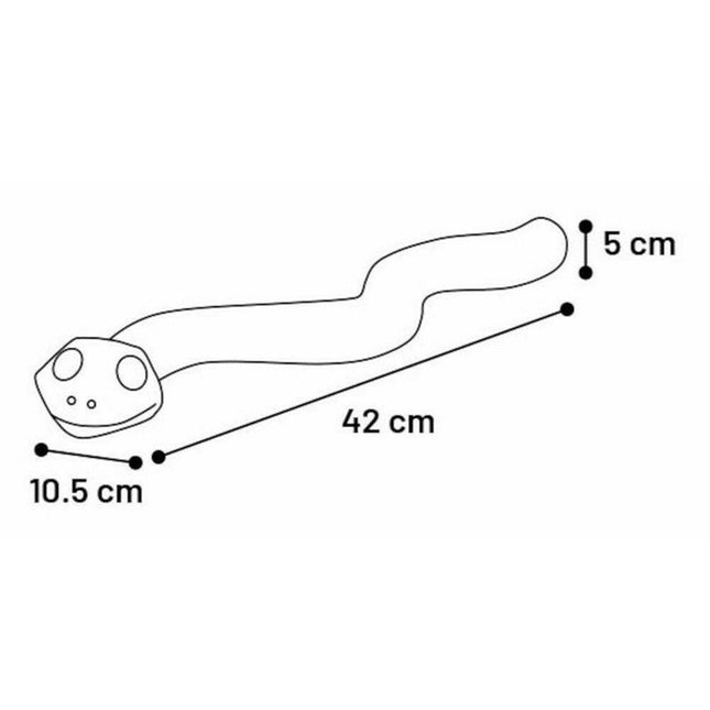 Flamingo Sneaky Snake Dog Toy - rubber snake for dog treats, with squeaker - lime green.