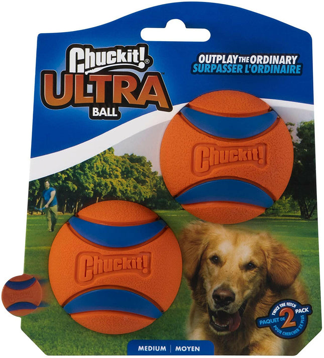 Chuckit! Ultra Ball M (6.4cm) - bouncy dog ball, without squeaker - 2pcs.