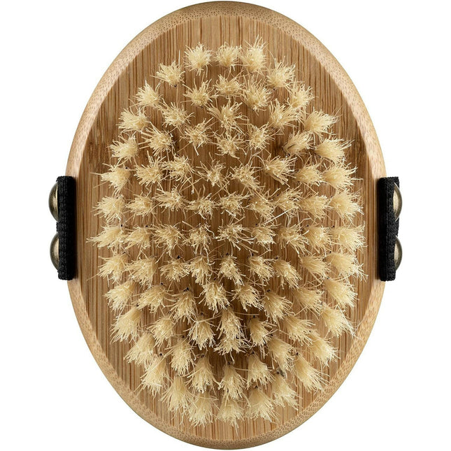 Mikki Bamboo Bristle Palm Brush - bamboo brush with soft, natural bristles.