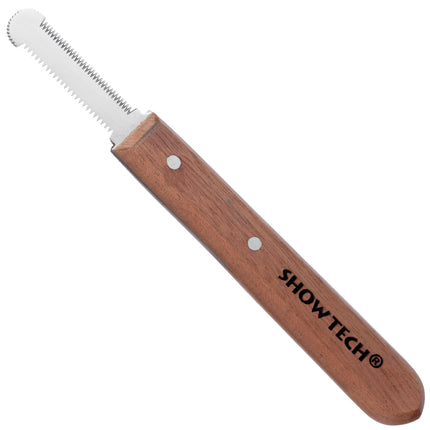Show Tech Trio - Trim Stripping Knife - 3-in-1 trimmer with wooden handle, fine and very fine tooth spacing.