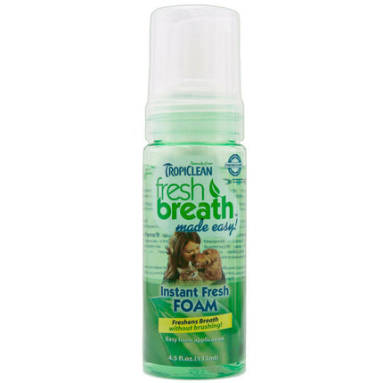 Tropiclean Fresh Breath Instant Foam - oral hygiene foam for dogs and cats.