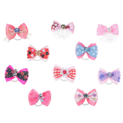 Groom Professional Fashion Bows Pack of 100 - cute bows for dogs, shades of pink.