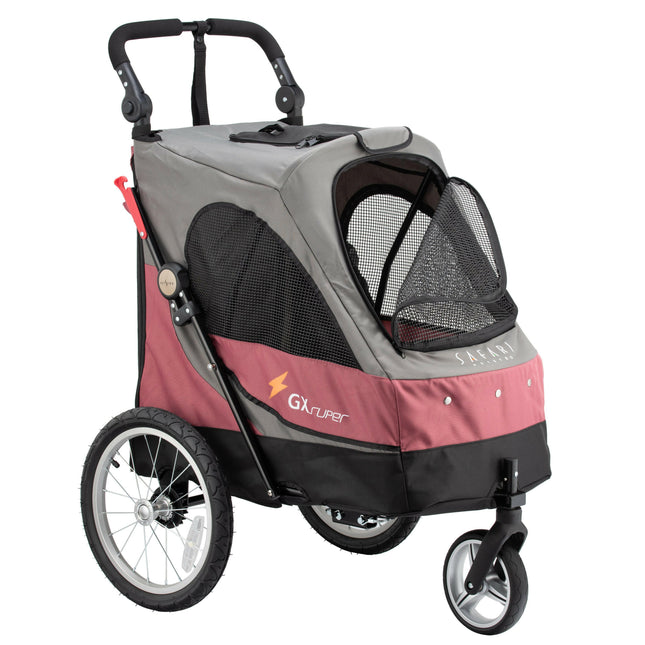 Show Tech Petstro 3 - Wheel Buggy Grey/Pink - stroller for dogs, cats, for walks.
