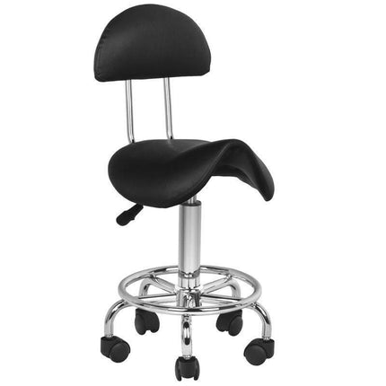 Activ 6001 Black - comfortable grooming stool with contoured seat and backrest, black.