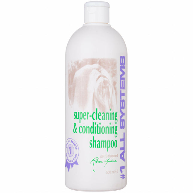 1 All Systems Super Cleaning & Conditioning Shampoo - strengthening coat shampoo for puppies and sensitive dogs.