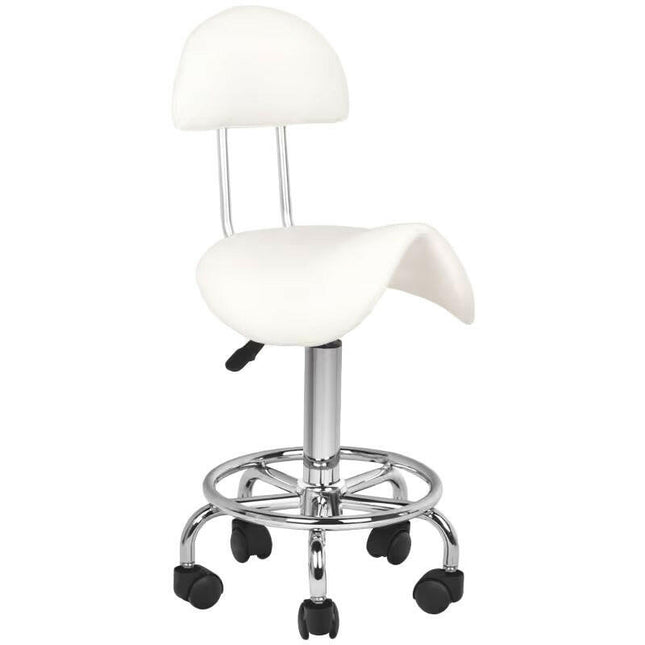 Activ 6001 White - comfortable grooming stool with contoured seat and backrest, white.