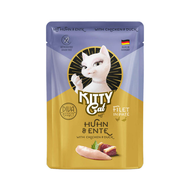 Kitty Cat Filet in Pâté Chicken & Duck - pouch for cats, with chicken and duck, filet in pâté.