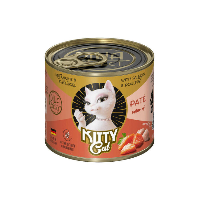 Kitty Cat & Poultry Pâté - grain-free wet food, pâté for cats, with salmon and poultry.