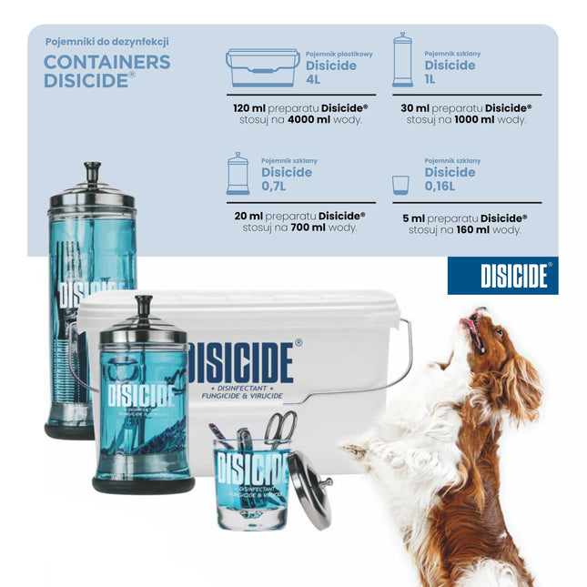 Disicide Disinfecting Plastic Bucket - container for disinfecting tools and accessories, made of plastic.