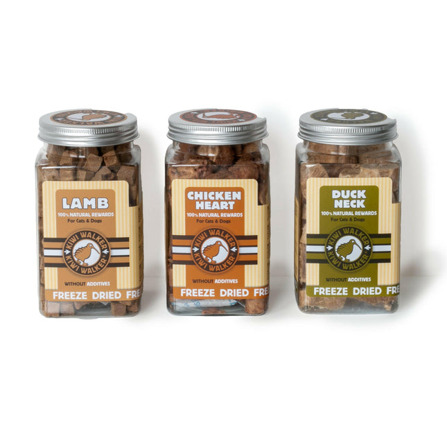 Kiwi Walker Snacks Chicken Heart - 100% freeze-dried natural treats for dogs and cats.