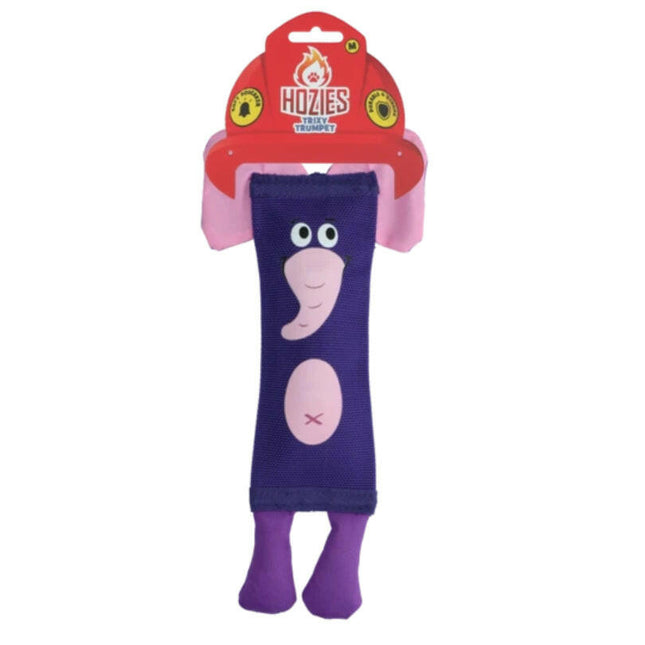 Holland Hozies Trixy Trumpet - dog toy made from fire hose, elephant with squeaker.
