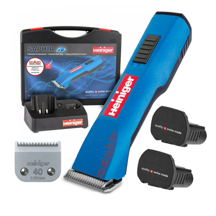 Heiniger Saphir Vet - professional cordless clipper for veterinarians with blade - rechargeable batteries.