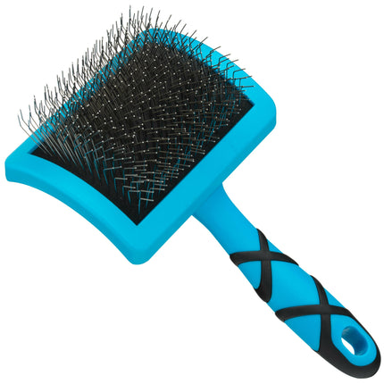 Groom Professional Firm Slicker Brush Large - contoured poodle brush with long pins, large.