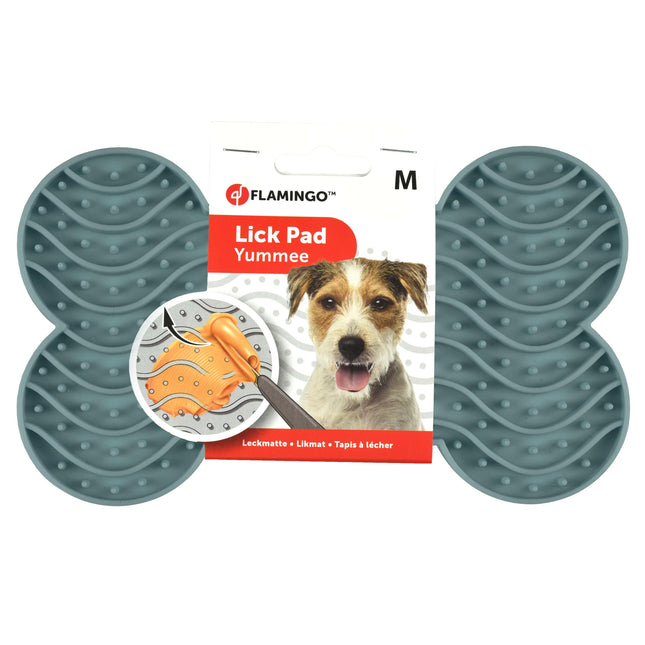 Flamingo Lick Pad Yummee - stress-relief mat for dogs and cats to lick, with suction cups - / 21.8cm.