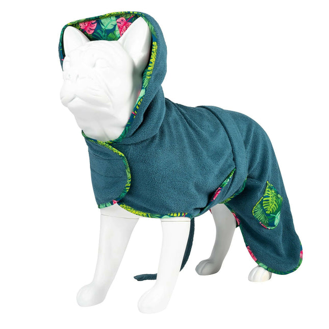 Max&Molly Dog Bathrobe Tropical - dog bathrobe, soft and absorbent, tropical pattern.