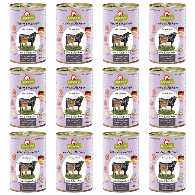 GranataPet Venison & Angus Beef - grain-free wet dog food, venison and beef.
