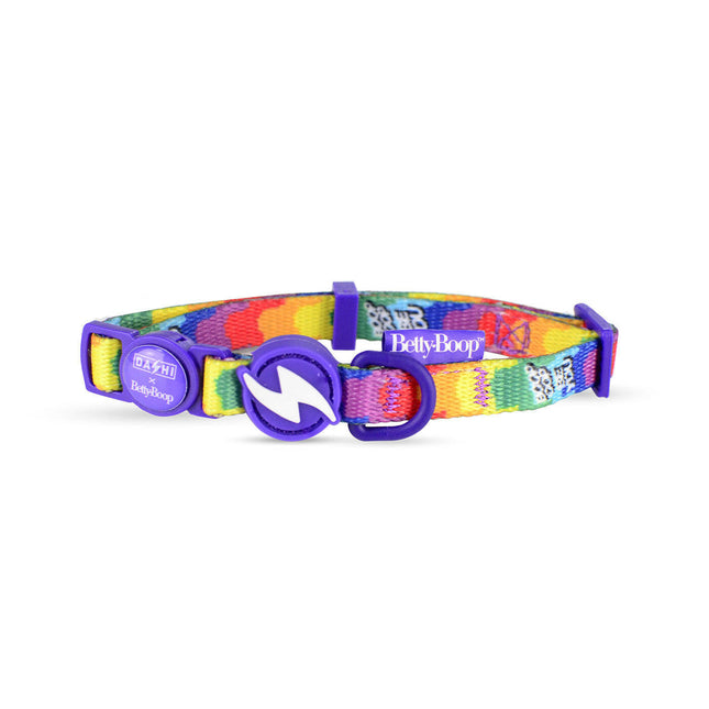 Dashi Betty You Cat Collar - cat collar, Betty Boop pattern, multicolored.
