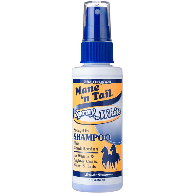 Mane'n Tail Spray'n White Shampoo - shampoo with conditioner for white, gray, and golden horse coats, in spray form.