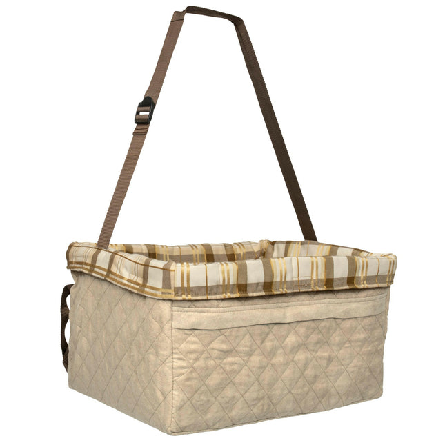 PetSafe Happy Ride Booster Seat Tan - dog car seat, beige.