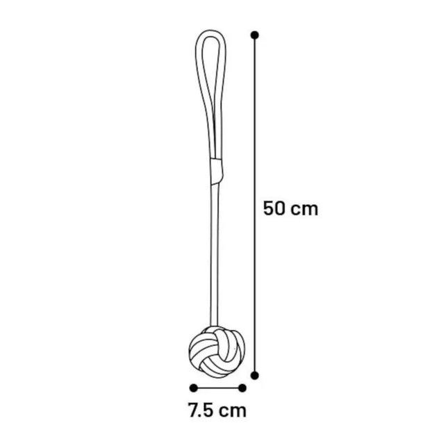 Flamingo Knotted Rope Ball - Blue and Yellow Rope Ball for Dogs.