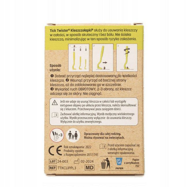 Tick Twister Clip Box Trio Purple - Tick Removers in a Box, 3 pieces.