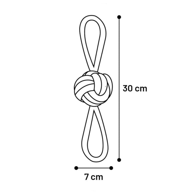 Flamingo Knotted Ball - rope ball for dogs, blue - yellow.