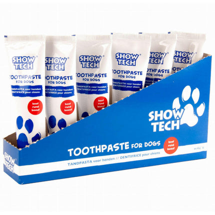 Show Tech Beef Toothpaste 85g - dog toothpaste with fluoride, beef flavor.
