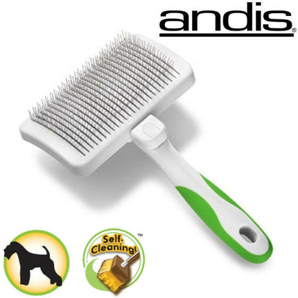 Andis - self-cleaning poodle brush for dogs.