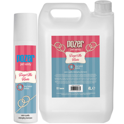 Pozer Forget Me Knots Shampoo - smoothing and detangling shampoo for medium and long-haired breeds, concentrate 1:12.