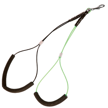 Chadog double steel leash in nylon braid, 53cm/46cm, diameter.