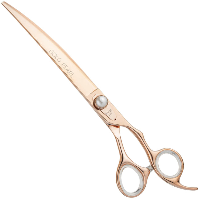 Geib Gold Pearl Curved Scissors - professional grooming scissors made of Japanese steel, curved.