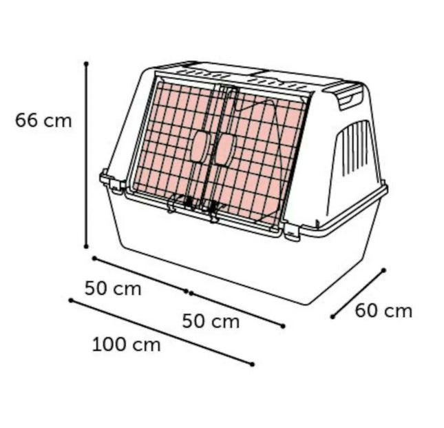 Flamingo Tripper Grey XL - transporter for two dogs, divided.