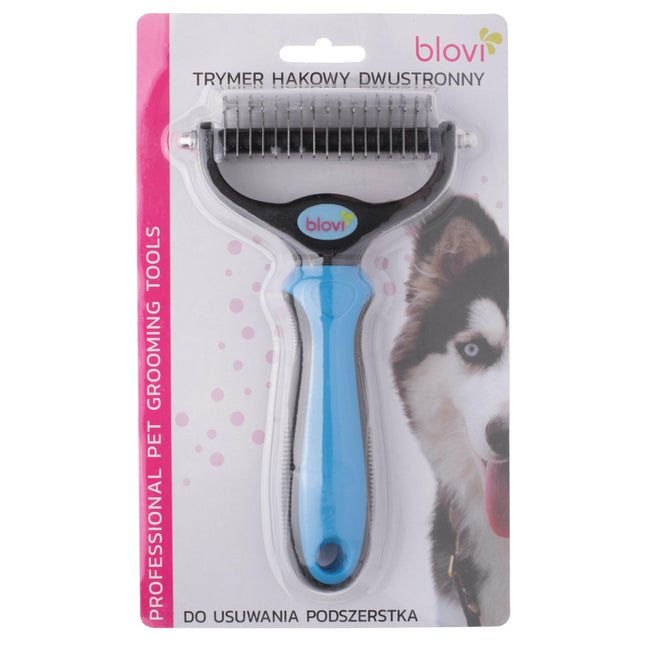 Blovi Double Undercoat Rake - double-sided trimmer for dogs.
