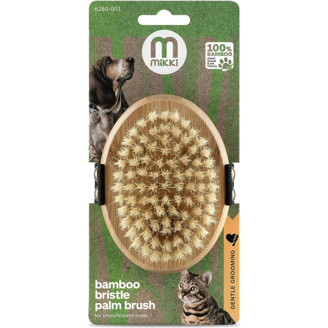 Mikki Bamboo Bristle Palm Brush - bamboo brush with soft, natural bristles.