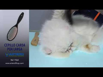 Artero Soft Slicker Brush Left - oval slicker brush for dogs and cats, long, soft pins, for left-handed users.