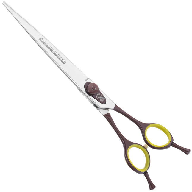 Geib Avanti Comfort Plus EH Scissors - professional scissors with a curved handle and micro-serration - Straight.