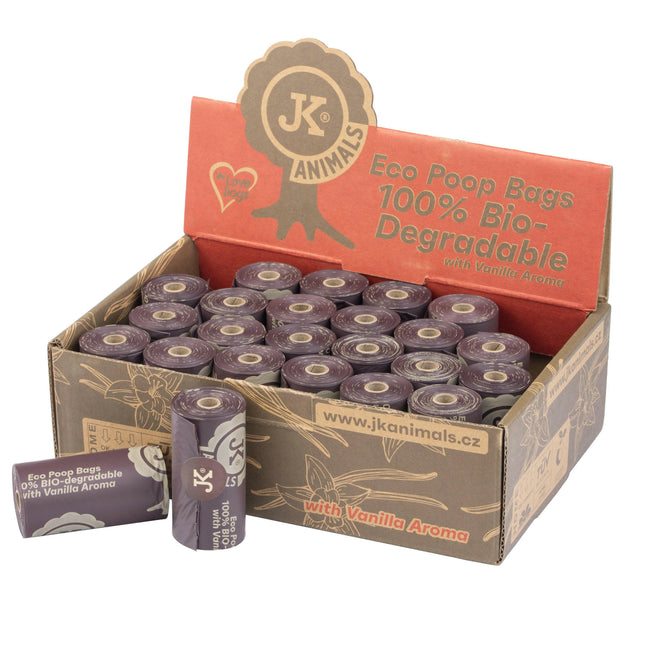 JK Animals BIO - Degradable Poop Bags Box 24 Rolls - Biodegradable Dog Waste Bags.