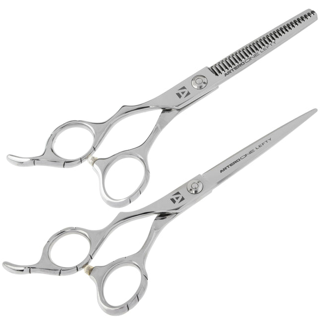 Artero One Lefty - Professional Scissors Set + Thinning Shears with 30 Teeth, Left-Handed.