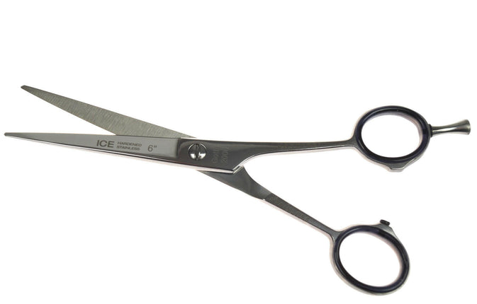 Gotta Solingen Ice Nickel-Plated Straight Scissors (16cm) with Single-Sided Micro-Sanding.