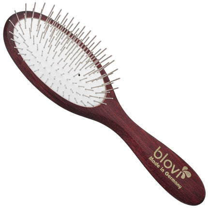 Blovi Wood Small Pin Brush - small, oval brush with short pins.