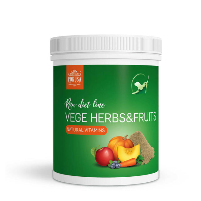 Pokusa RawDietLine Vege Herbs & Fruits - powdered herbs, vegetables, and fruits, a source of vitamins and dietary fiber.