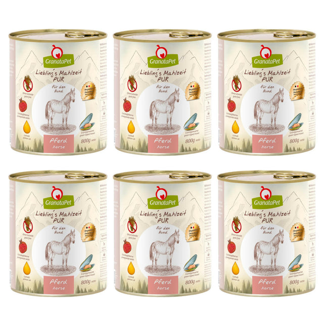 GranataPet Horse Pur - monoprotein grain-free wet dog food, horse meat.