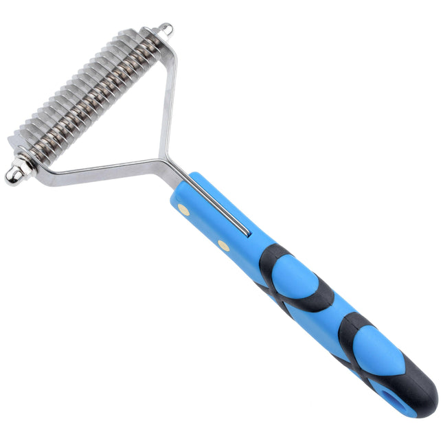 Groom Professional Wide Coat Rakes - hook trimmer with plastic handle, 20 hooks / spacing.